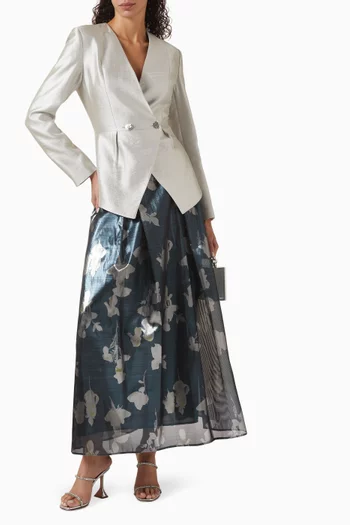 Lami-flower High-waisted Maxi Skirt
