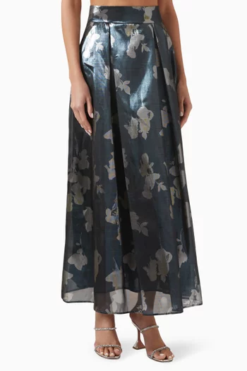 Lami-flower High-waisted Maxi Skirt