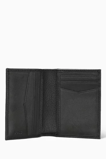 Logo Lettering Cardholder in Grained Leather