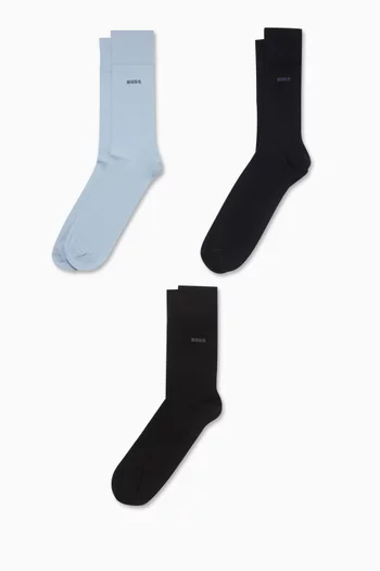 RS Uni Logo Socks in Cotton-blend, Set of 3
