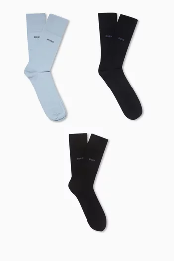 RS Uni Logo Socks in Cotton-blend, Set of 3