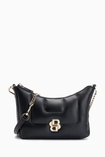 Double B Monogram Quilted Hobo Bag in Faux Leather