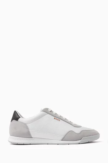 Titanium Sneakers in Mesh & Leather