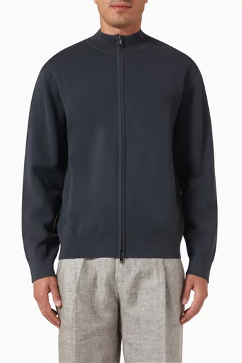 Zip Sweater in Cotton-blend