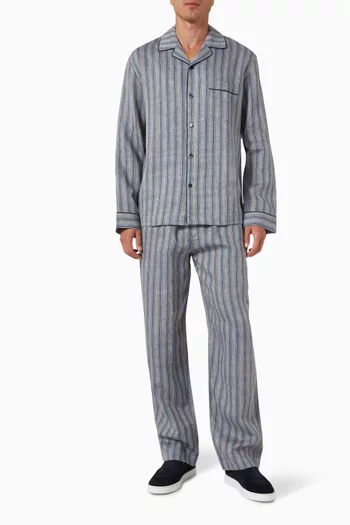 Striped Pyjama Set in Linen