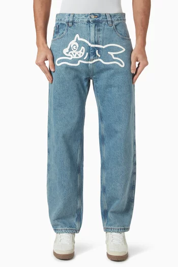 Check Pants in Denim
