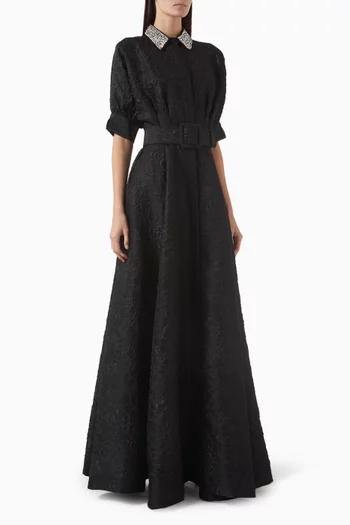 Esther Diamanté-collar Gown
