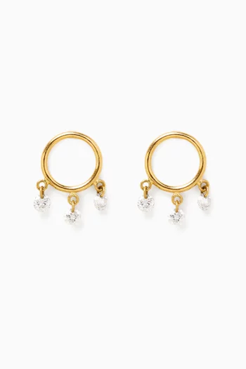 Bohème Diamond Hoop Earrings in 18kt Gold