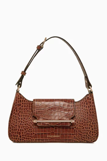 Omni Multrees Shoulder Bag in Croc-embossed Leather