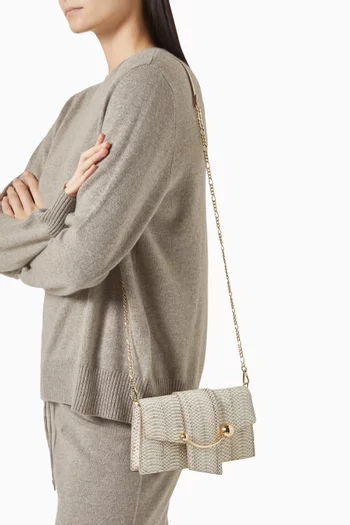 Crescent Bag in Snake-embossed Leather