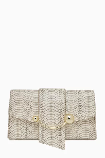 Crescent Bag in Snake-embossed Leather