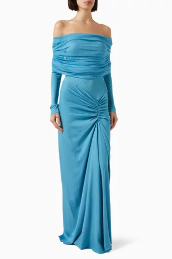 Sonora Veiled Maxi Dress in Viscose Blend