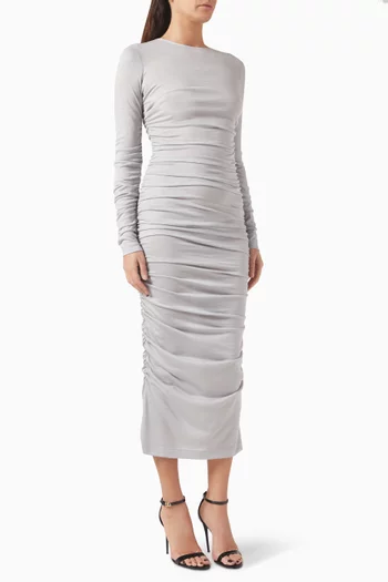 Draped Midi Dress in Jersey