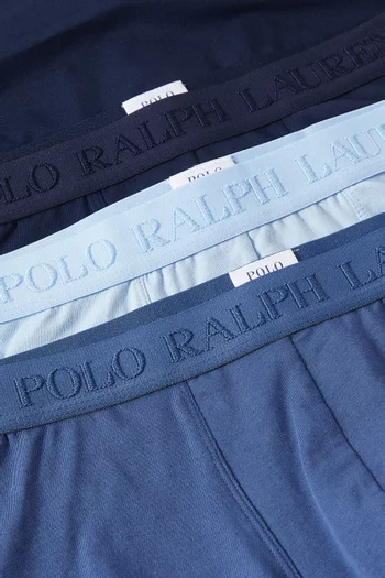 Logo Boxer Briefs in Stretch Cotton, Set of 3