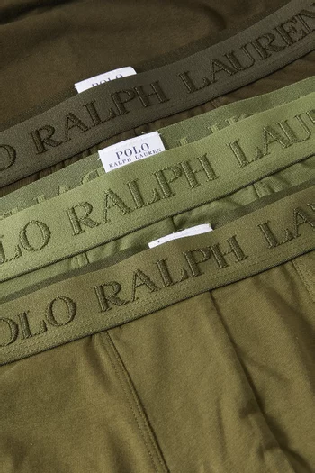 Logo Boxer Briefs in Stretch Cotton, Set of 3