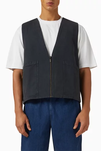Arun Zip Vest in Cotton-canvas