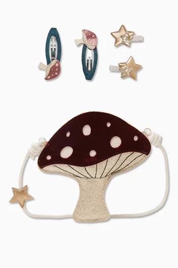 Toadstool Crossbody Bag & Hair Clips Set