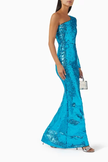 Take Your Time Gown in Sequinned Velvet