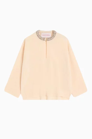 Embroidered Sweater in Wool