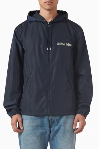 Hooded Windbreaker in Nylon