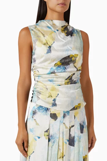 Korina Printed Top in Silk-blend