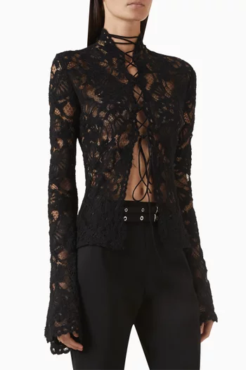 Sally Flare-sleeve Blouse in Lace