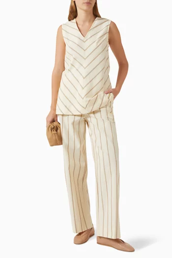 Maeve Stripe Pants in Linen