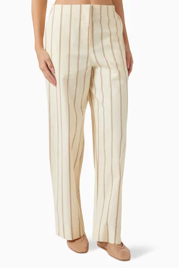 Maeve Stripe Pants in Linen
