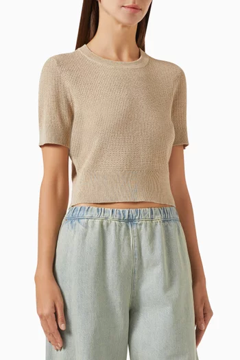 Cropped Sweater in Linen-knit