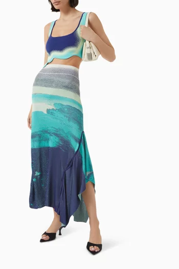Hoya Lake-print Midi Skirt