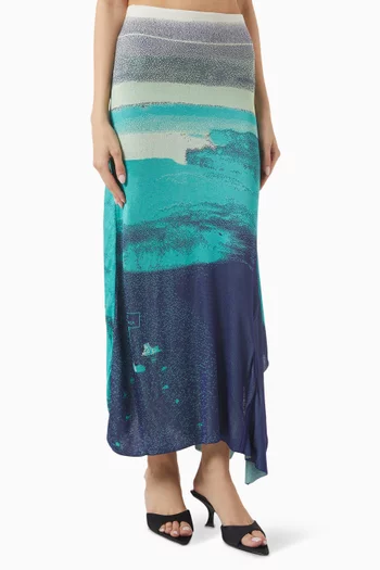 Hoya Lake-print Midi Skirt
