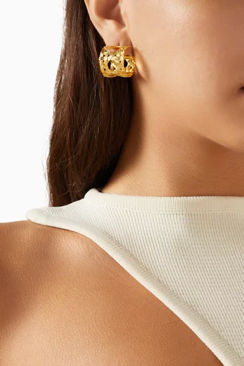 Khaizaran Hoop Earrings in 22kt Gold-plated Brass