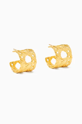 Khaizaran Hoop Earrings in 22kt Gold-plated Brass