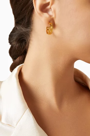 Khaizaran Hoop Earrings in 22kt Gold-plated Brass