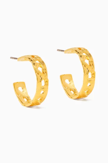 Khaizaran Hoop Earrings in 22kt Gold-plated Brass