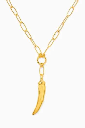 Chili Necklace in 22kt Gold-plated Brass