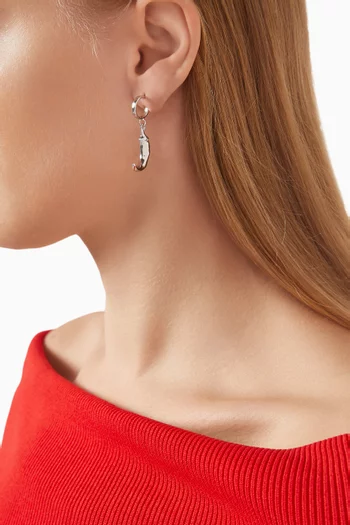 Mini Chili Hoop Earrings in Recycled Silver
