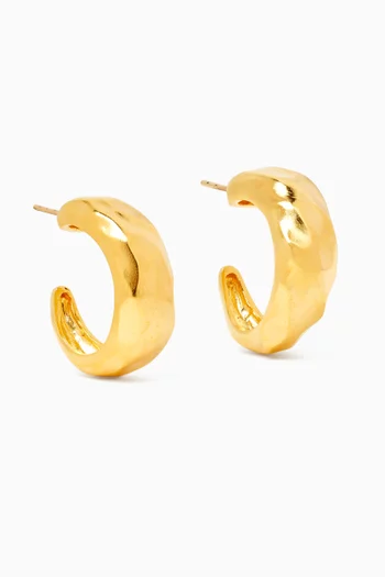 Chunky Chili Hoop Earrings in 22kt Gold-plated Brass