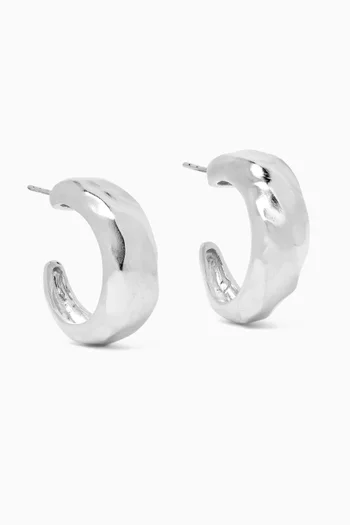 Chunky Chili Hoop Earrings in Recycled Silver
