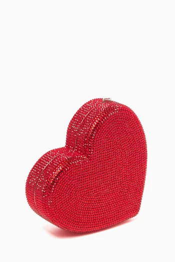 Heart Novelty Crystal-embellished Clutch