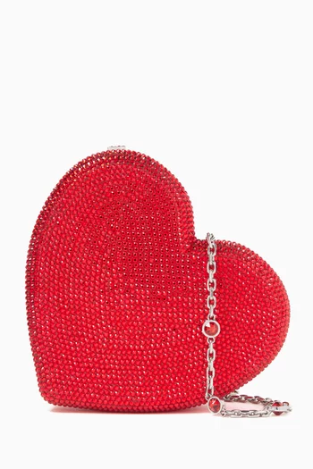 Heart Novelty Crystal-embellished Clutch