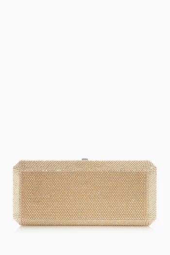Slim Rectangle Crystal-embellished Clutch