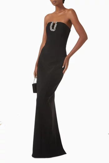 Atticus Embellished Gown in Stretch Crepe