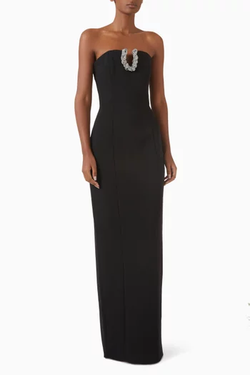 Atticus Embellished Gown in Stretch Crepe