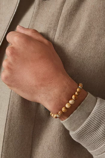 The Miller Beaded Bracelet in Silver-plated Brass