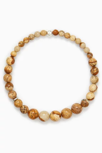 The Miller Beaded Bracelet in Silver-plated Brass