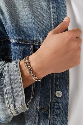 The James Double-wrap Bracelet in Silver-plated Brass