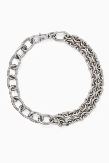 The James Double-wrap Bracelet in Silver-plated Brass