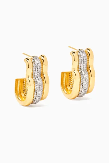 Embellished Earrings in 24kt Gold-plated Sterling Silver