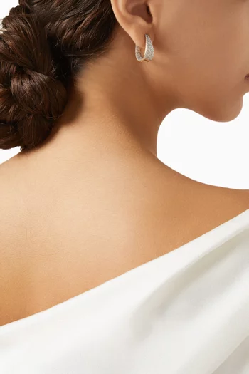 أقراط دائرية مرصعة فضة إسترلينية مطلية ذهب عيار 24